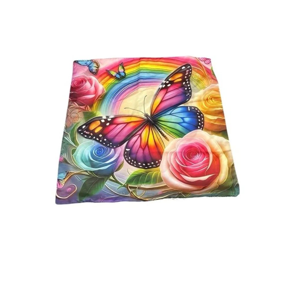NEW 1 throw pillow cover 18X18 inches CASE / COVER ONLY butterfly